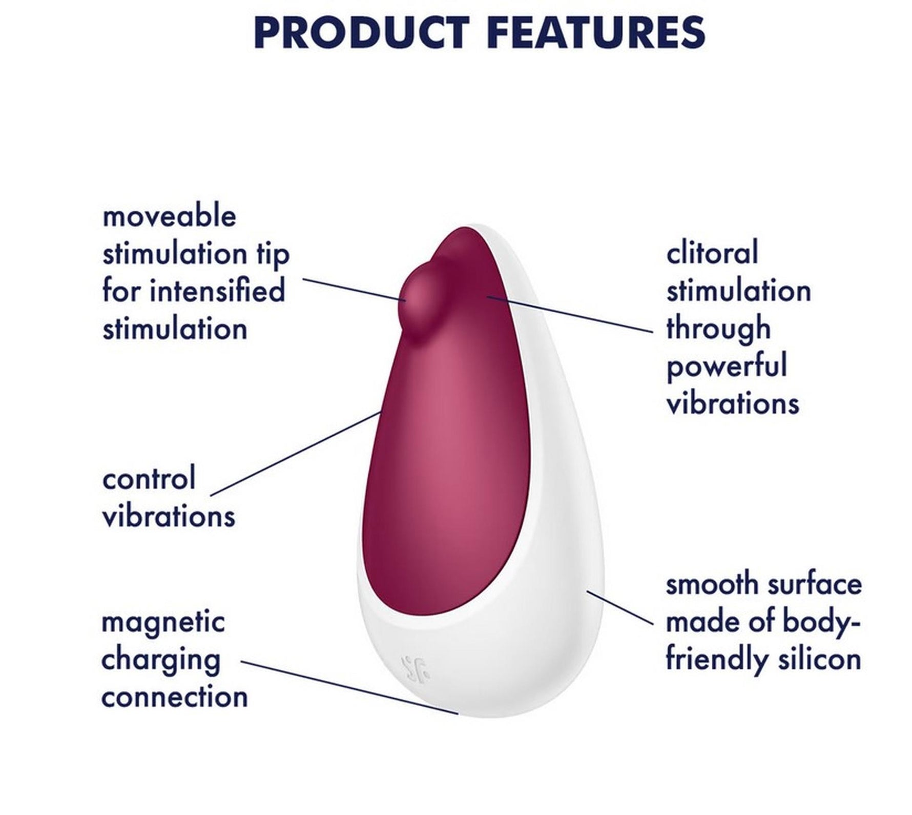 Vibrator Satisfyer Spot On cu 3 Berry, stimulator clitoridian USB din silicon