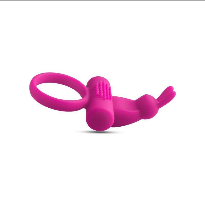 Inel vibrant Toyz4lovers cu iepuraș, roz, 10 cm