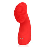 Vibrator mini texturat pentru deget Loveline, roșu, 12 cm