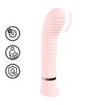 Vibrator Loveline Divine din silicon cu nervuri pentru punctul G, roz, 16 cm