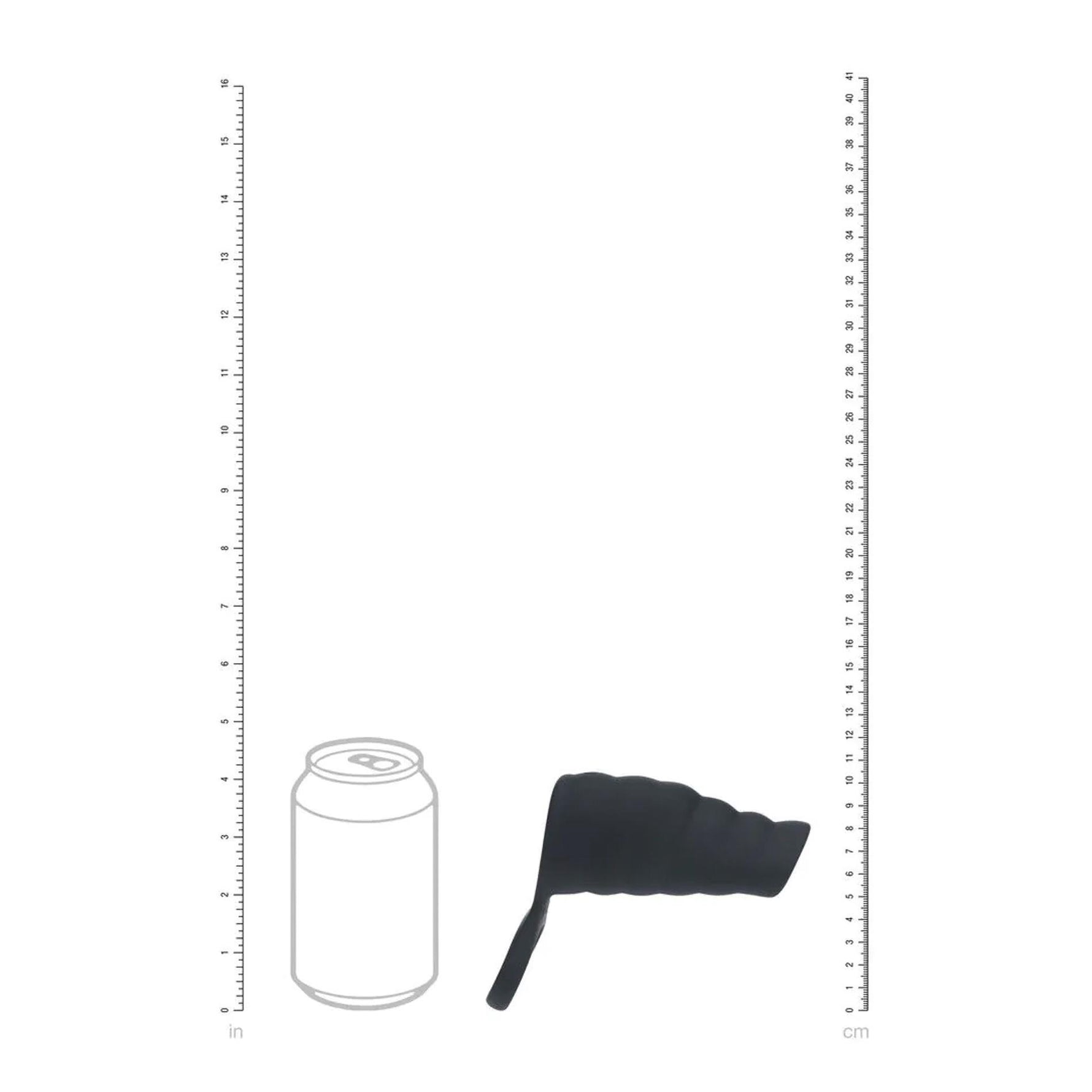 Husă vibratoare din silicon striat Levelz cu inel, neagră, 4,3 cm