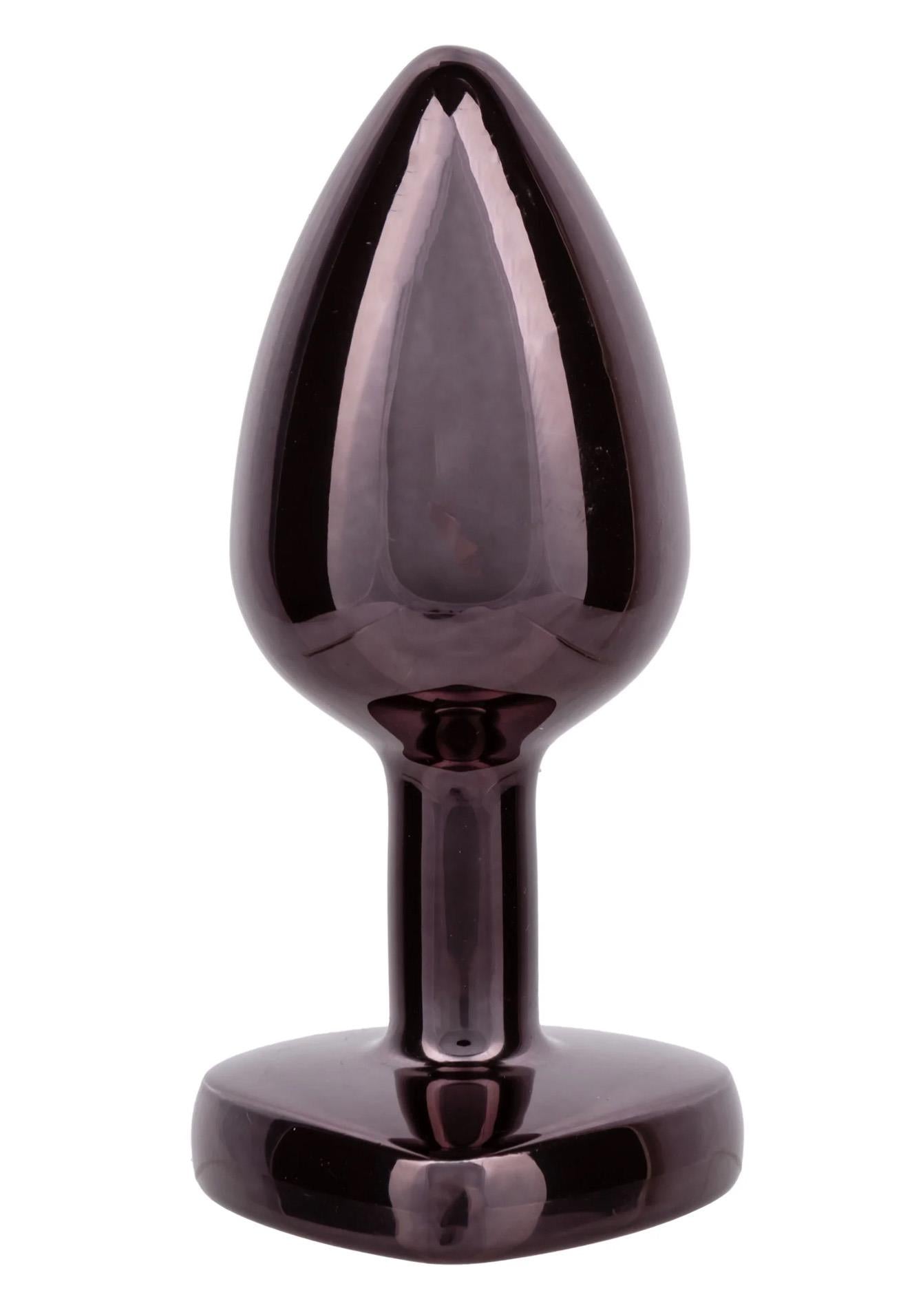 Plug anal Calexotics Crystal Heart, mic, negru