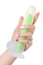 Dildo cu gel verde strălucitor 13cm Beyond de la Toyfa