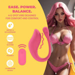 Vibrator Loveline pentru punctul G cu telecomandă, silicon, roz, 24 cm