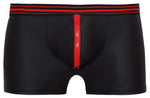 Pantaloni scurți boxer Svenjoyment pentru bărbați cu fermoar, negri și roșii, mărimea L