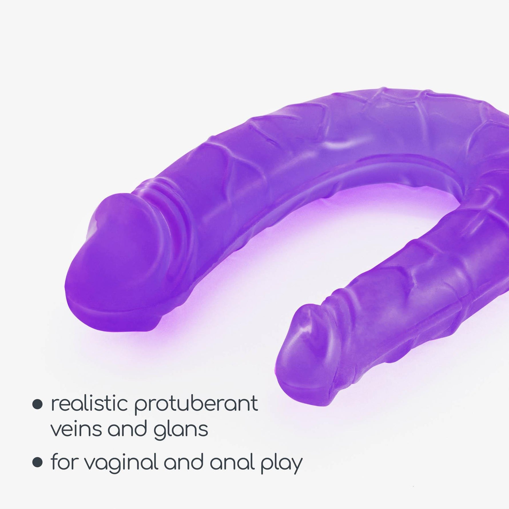 Dildo dublu Crushious Deep Diver violet cu lubrifiant 50ml