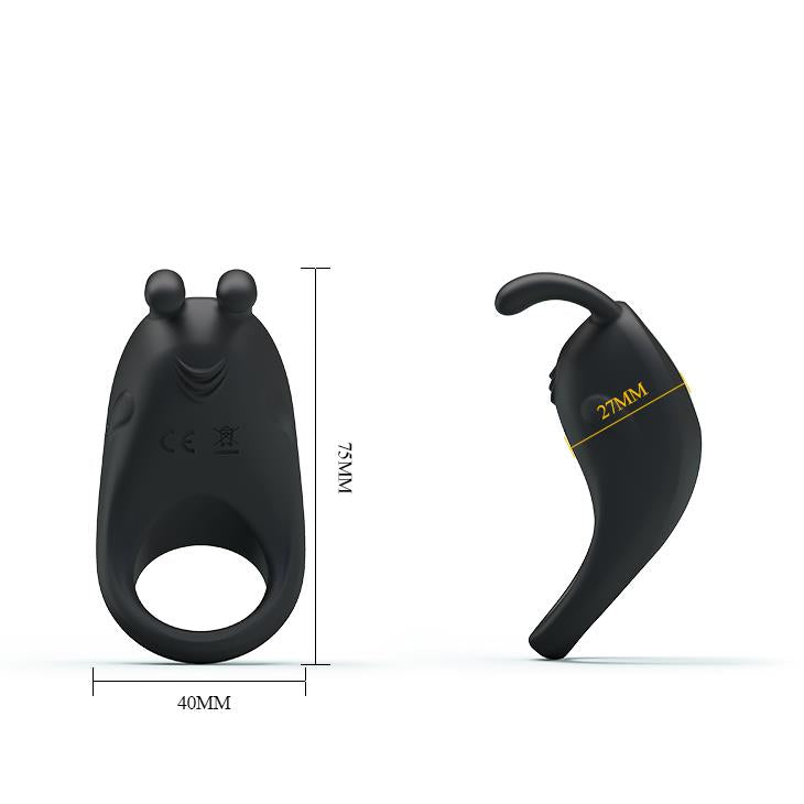 Inel vibrant din silicon Pretty Love cu iepuraș USB 7,5 cm