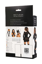Set de lenjerie lucioasă Sheril wetlook negru L