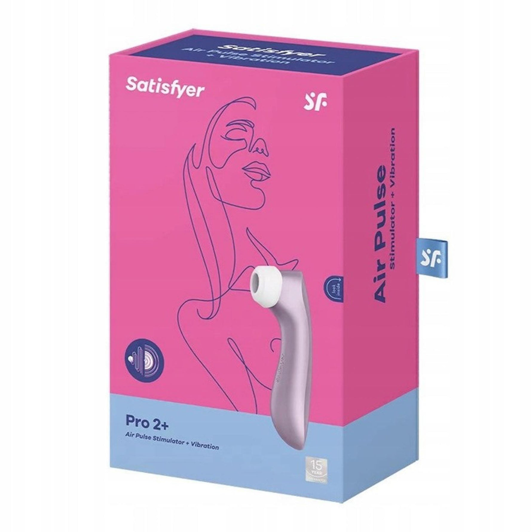 Aparat de masaj clitoridian fără atingere Satisfyer Pro 2+, mov, USB, 16 cm