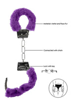 Cătușe din blană Ouch violet pentru începători