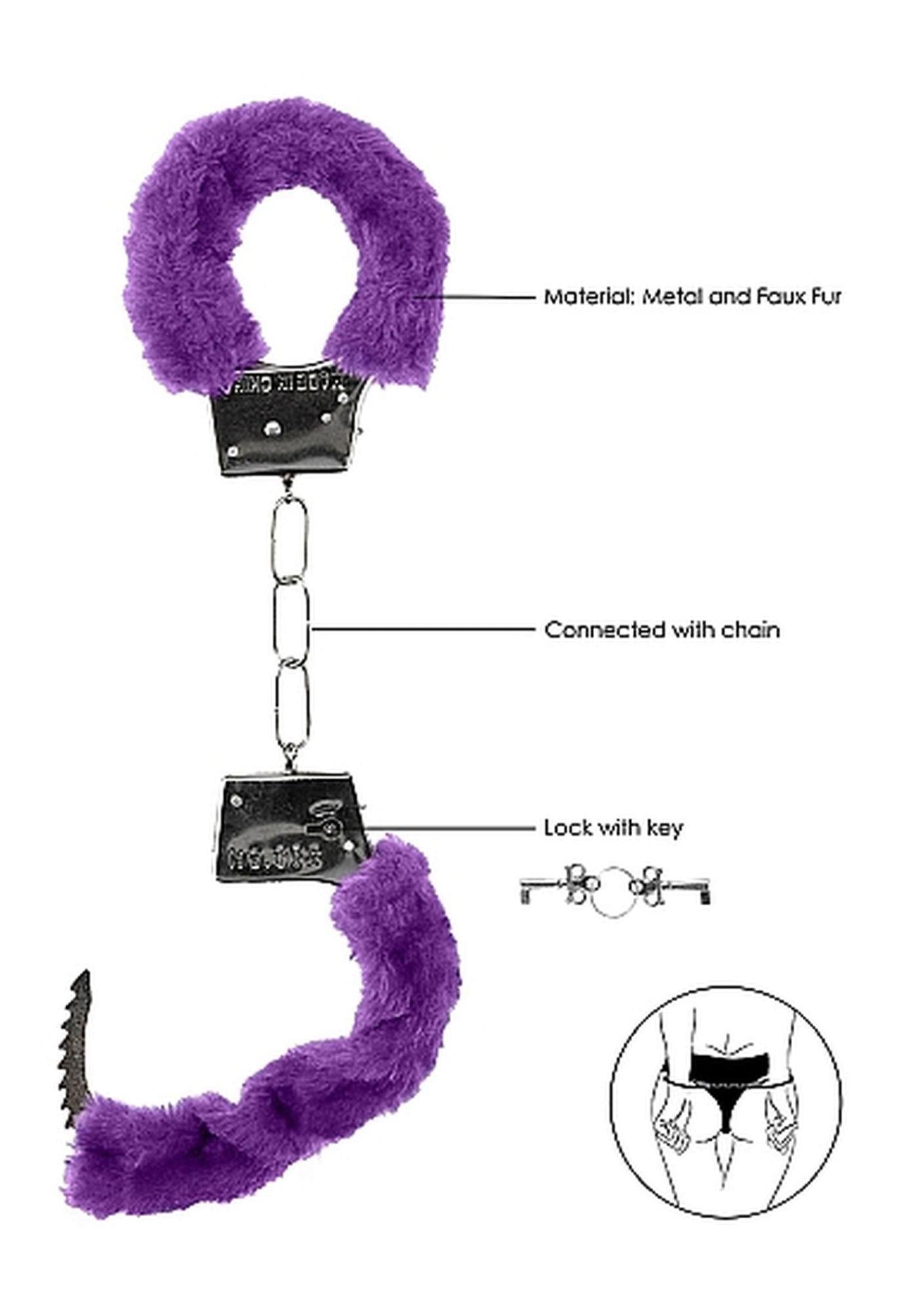 Cătușe din blană Ouch violet pentru începători
