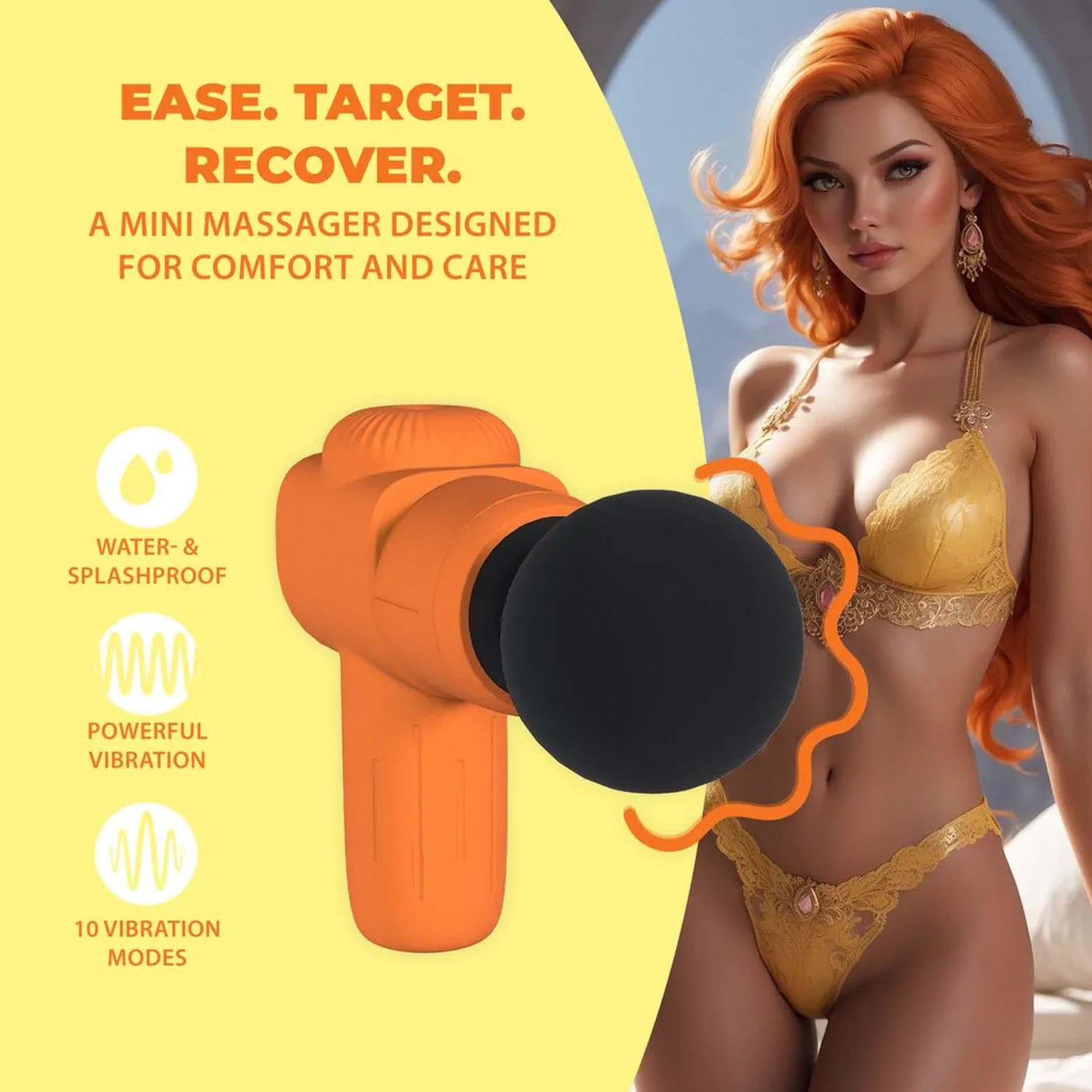 Mini aparat de masaj Microboost reîncărcabil - portocaliu