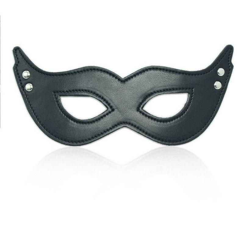 Mască BDSM Toyz4lovers neagră din piele ecologică 22 cm