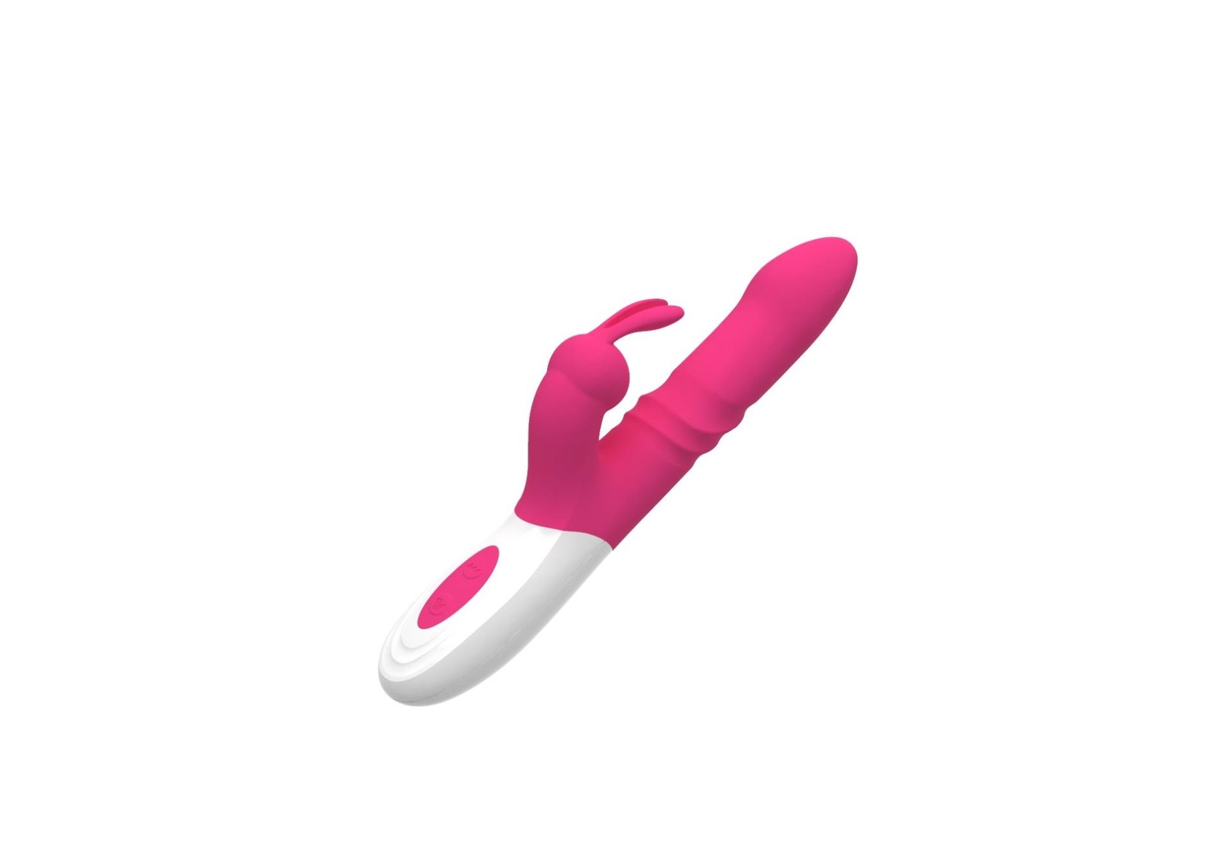 Vibrator USB din silicon Eie cu model iepuraș, cu 10 funcții, rotativ și glisant