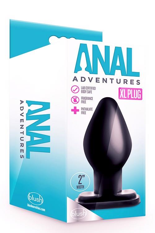 Dop anal Anal Adventures XL Blush PVC Negru 13,3 cm