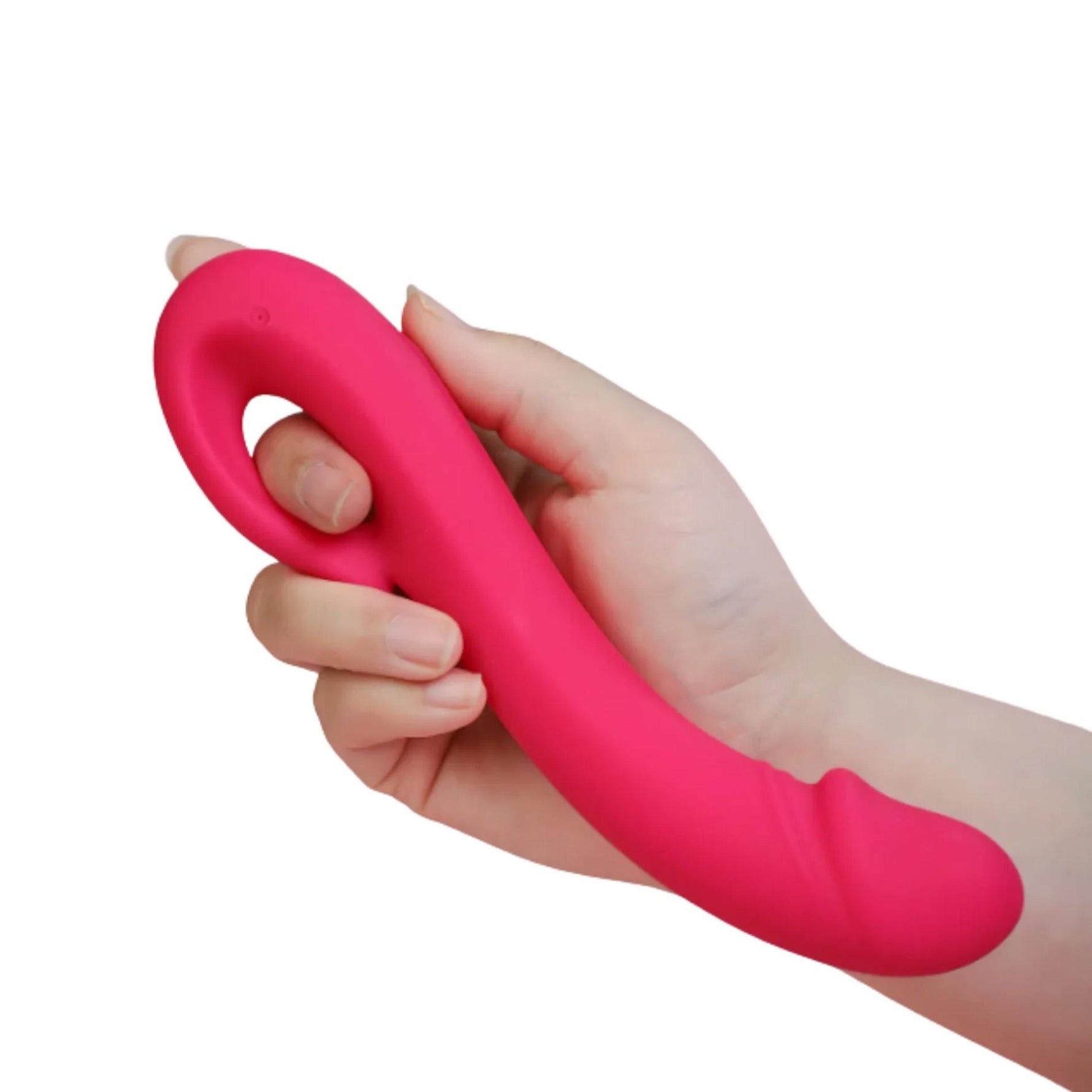 Vibrator Vibey pentru punctul G, flexibil, roz, USB, 19 cm