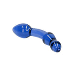 Dildo din sticlă Chrystalino Superior, albastru, 18 cm