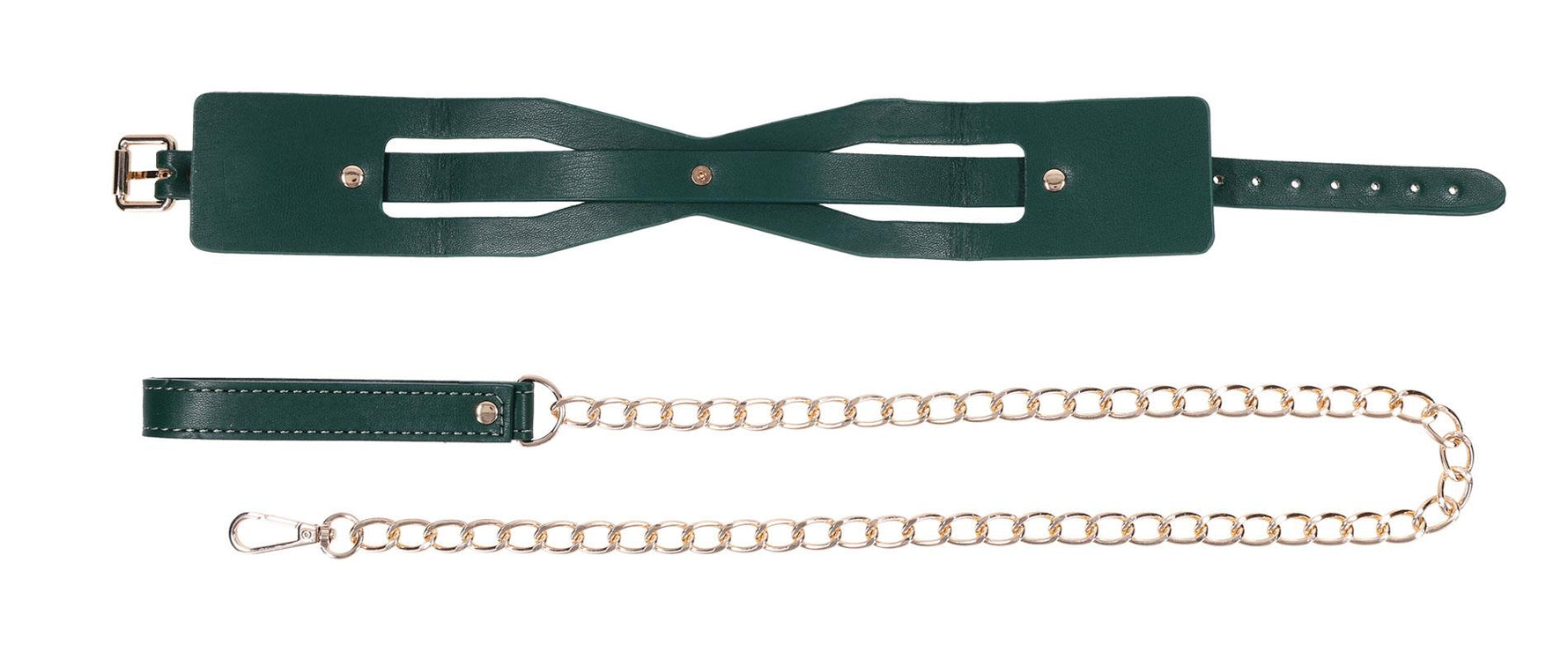 Zgarda Indica Emerald Cutout cu lesă Sportsheets