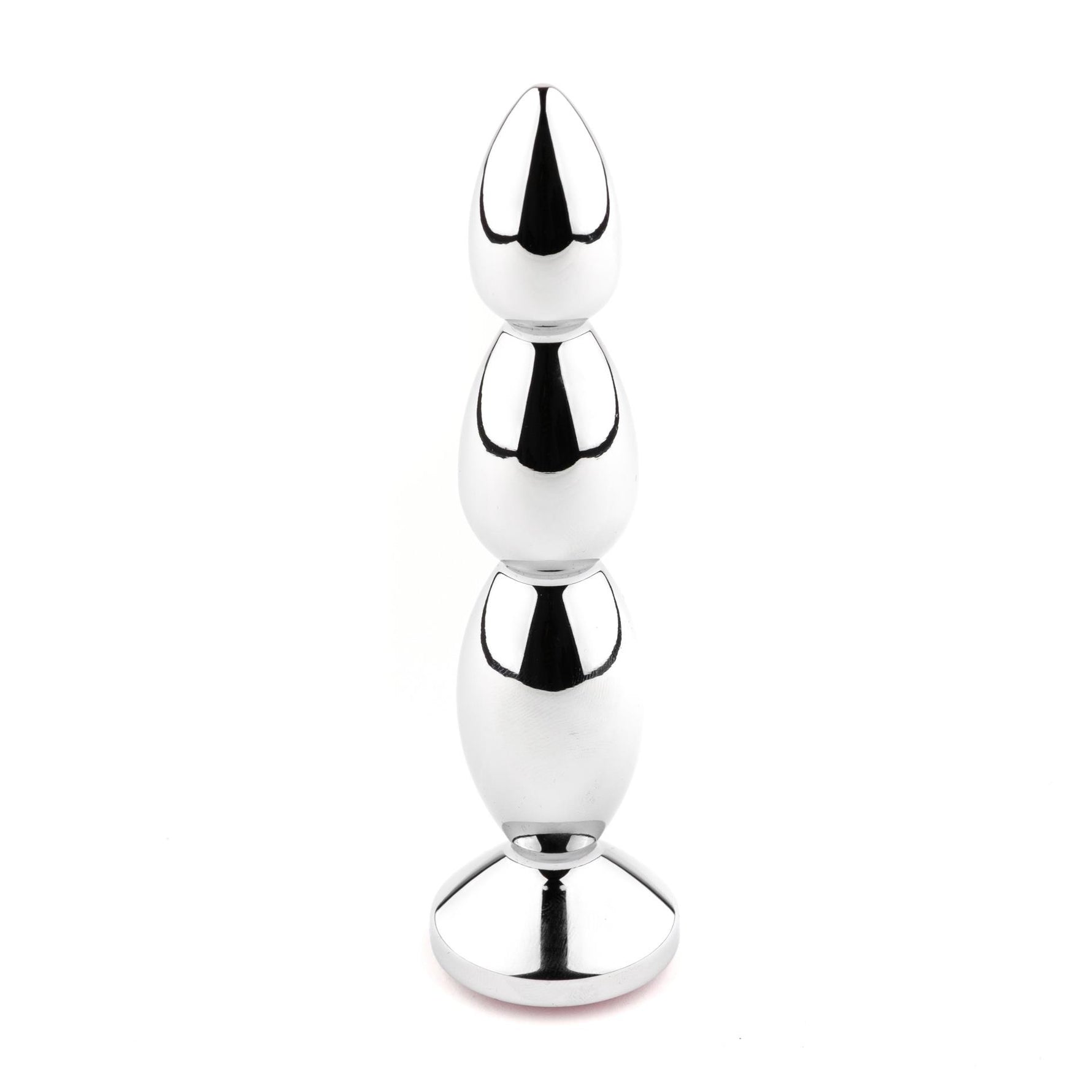 Dop anal lung din metal HeavyFun cu cristal roz 13,5 cm