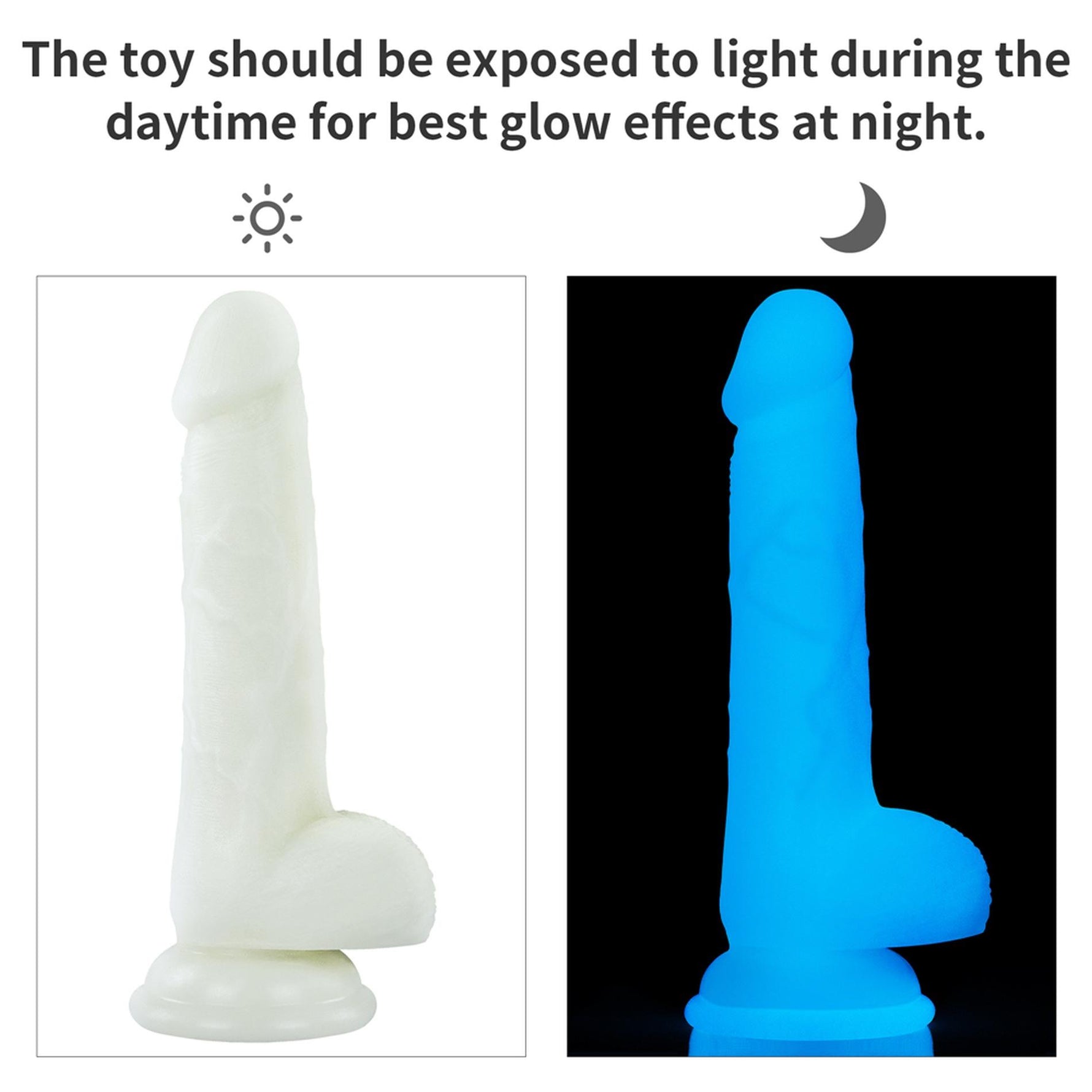 Dildo Lovetoy Lumino Play albastru strălucitor
