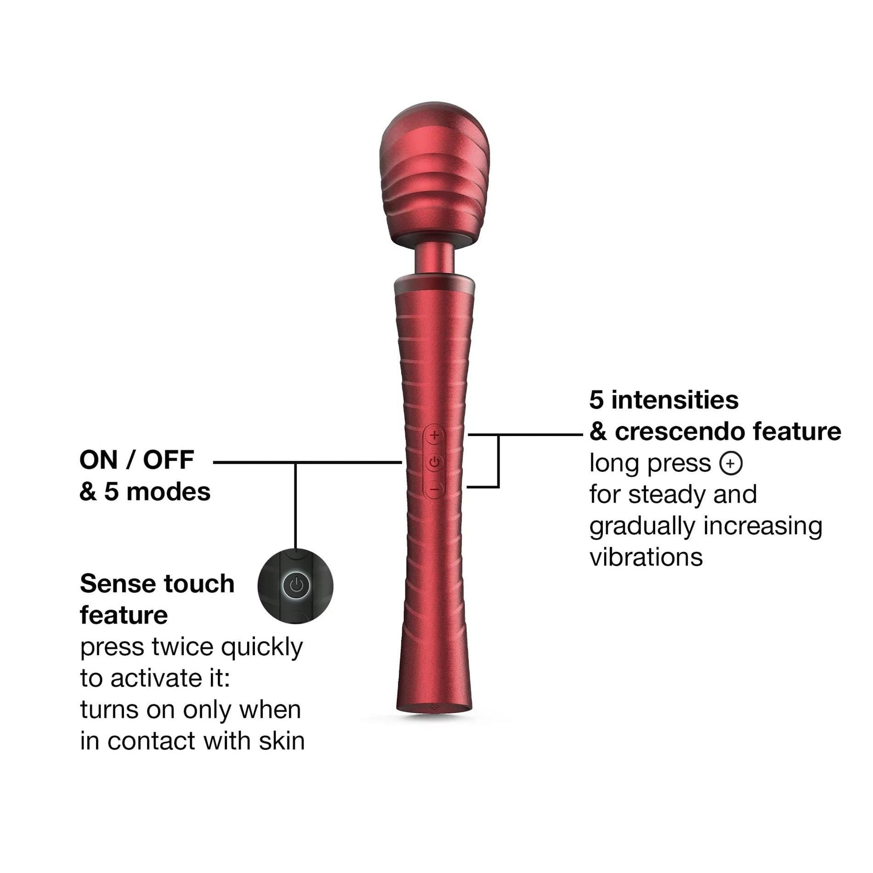 Man.wand Edgy Vibrator Masaj Silicon Roșu 30 cm