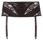 Portjartier Cottelli CURVES negru XL cu dantelă și șireturi