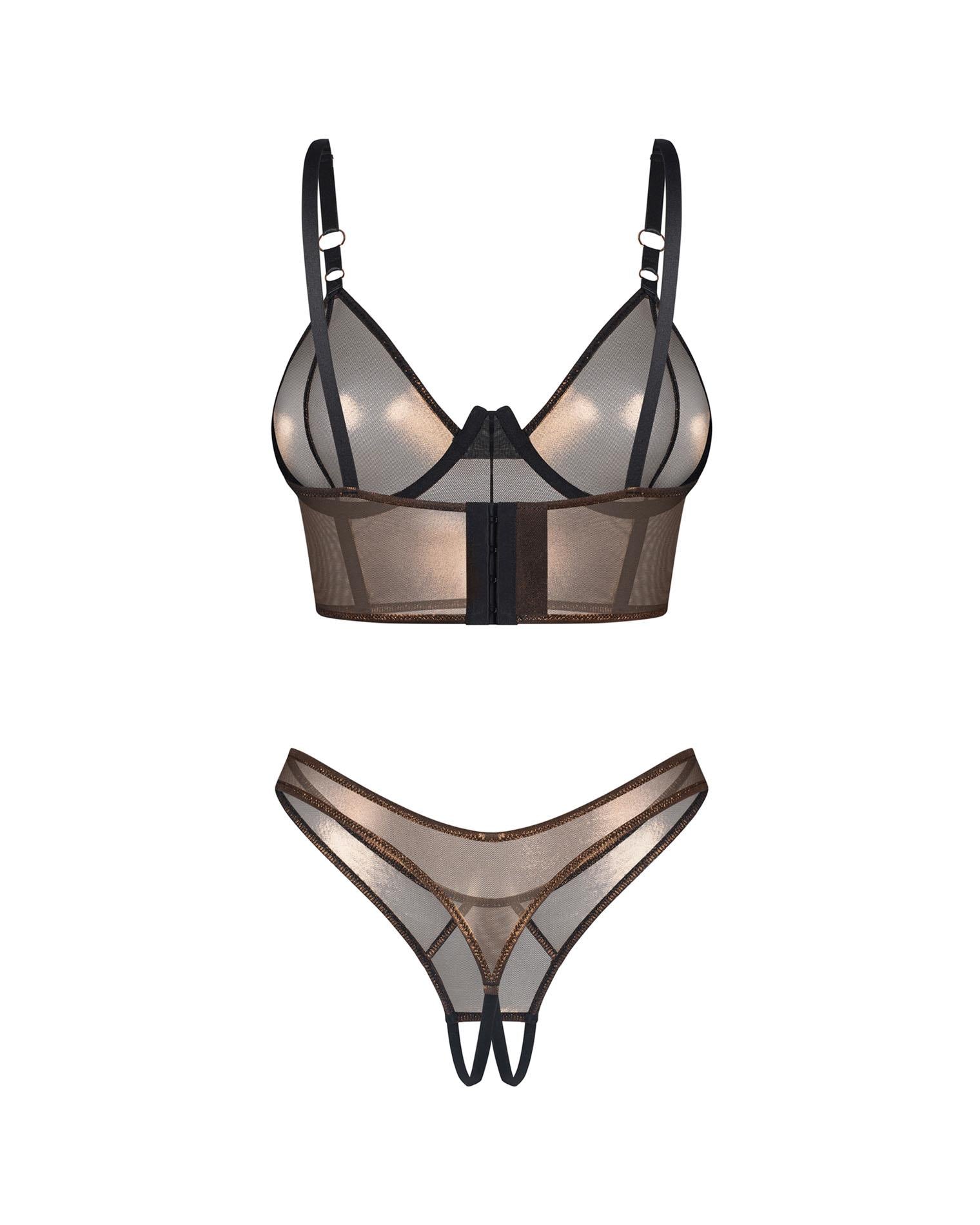 Top și tanga deschis Soranna Obsessive Gold S/M