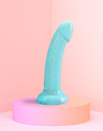 Dildo realist din silicon Nightfall Love to Love albastru 14 cm