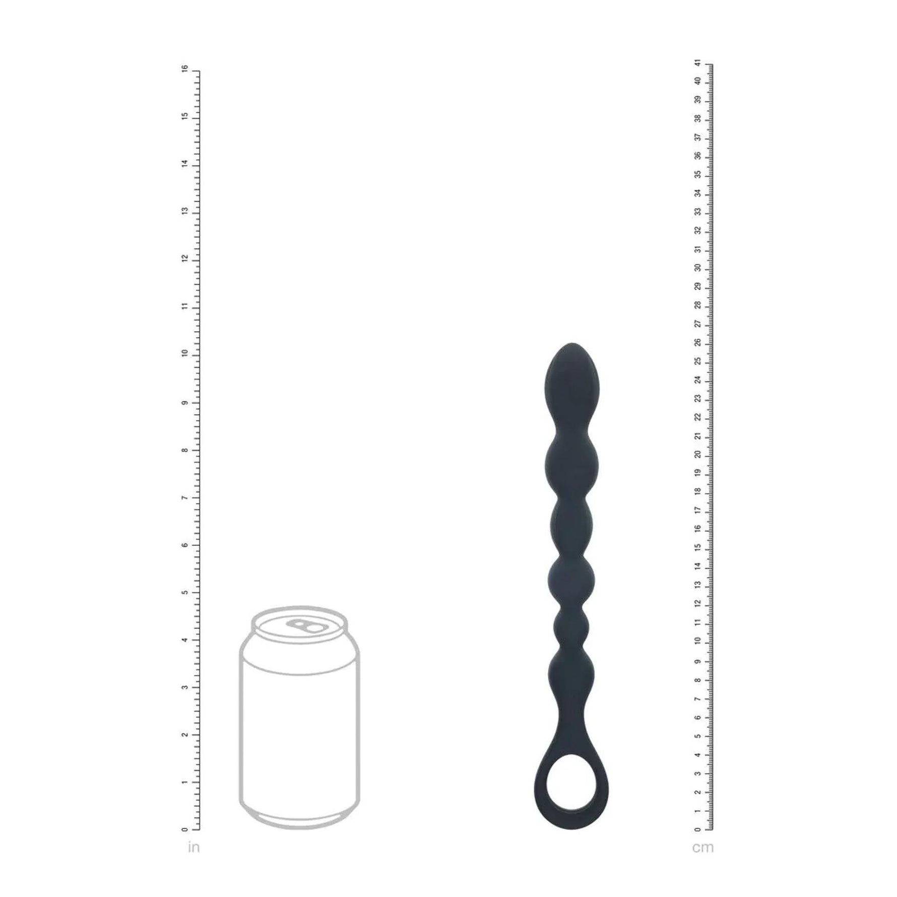 Sondă anală din silicon Levelz cu buclă, neagră