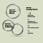 Set de 3 inele metalice Crushious Metaleros 3,85 cm