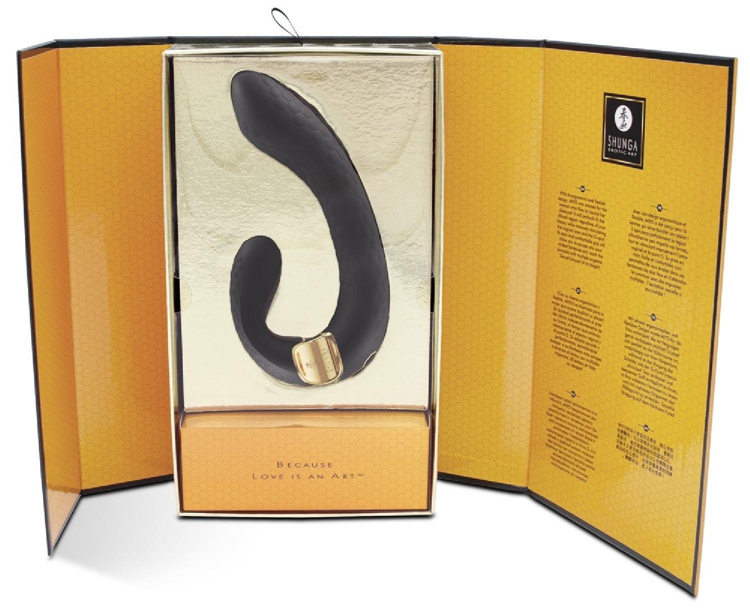 Vibrator Shunga Miyo Silicon Negru USB 18 cm