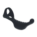Stimulator vibrant de prostată cu inel penis triplu - negru