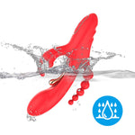 Vibrator Trident Iepuraș Roșu USB 22 cm