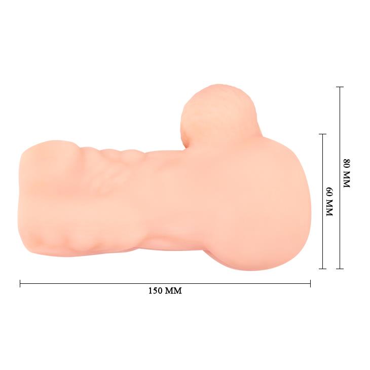 Masturbator Crazy Bull Andy TPR, culoarea pielii, impermeabil