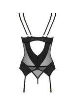 Corset și tanga Nesari Obsessive Negru XS/S
