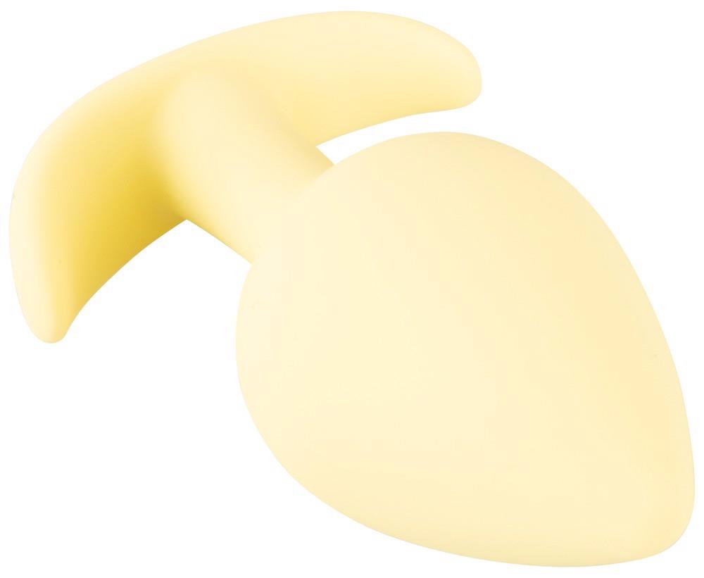 Plug anal Cuties din silicon galben 6,5 cm