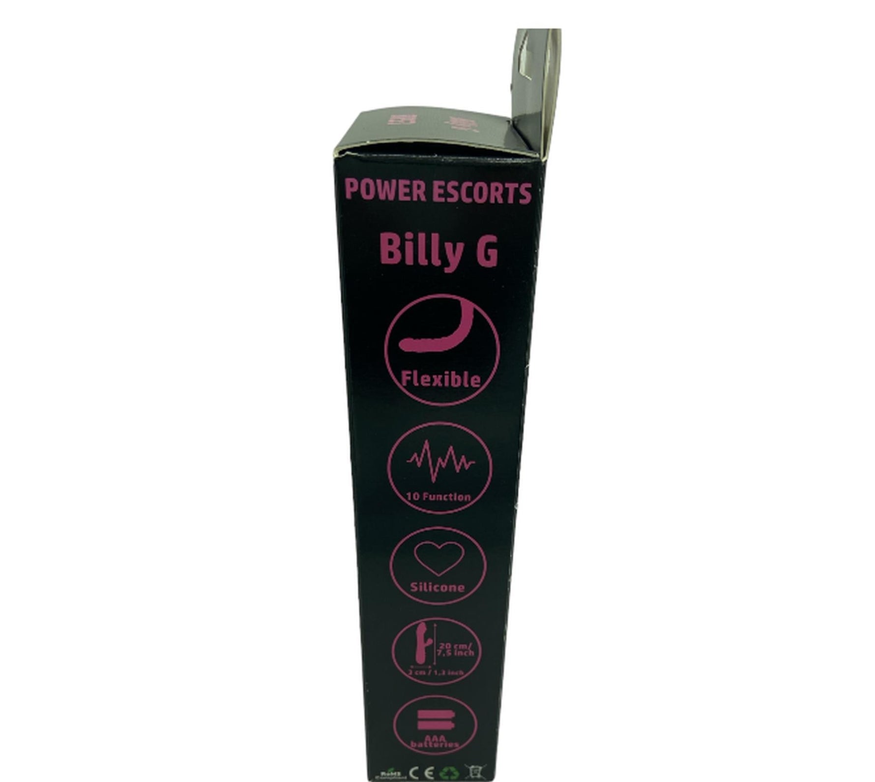 Vibrator Power Escorts din silicon cu formă de iepuraș, 20 cm, negru