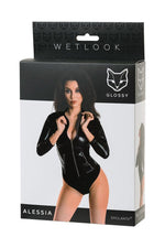 Body Alessia lucios cu aspect ud, negru, S