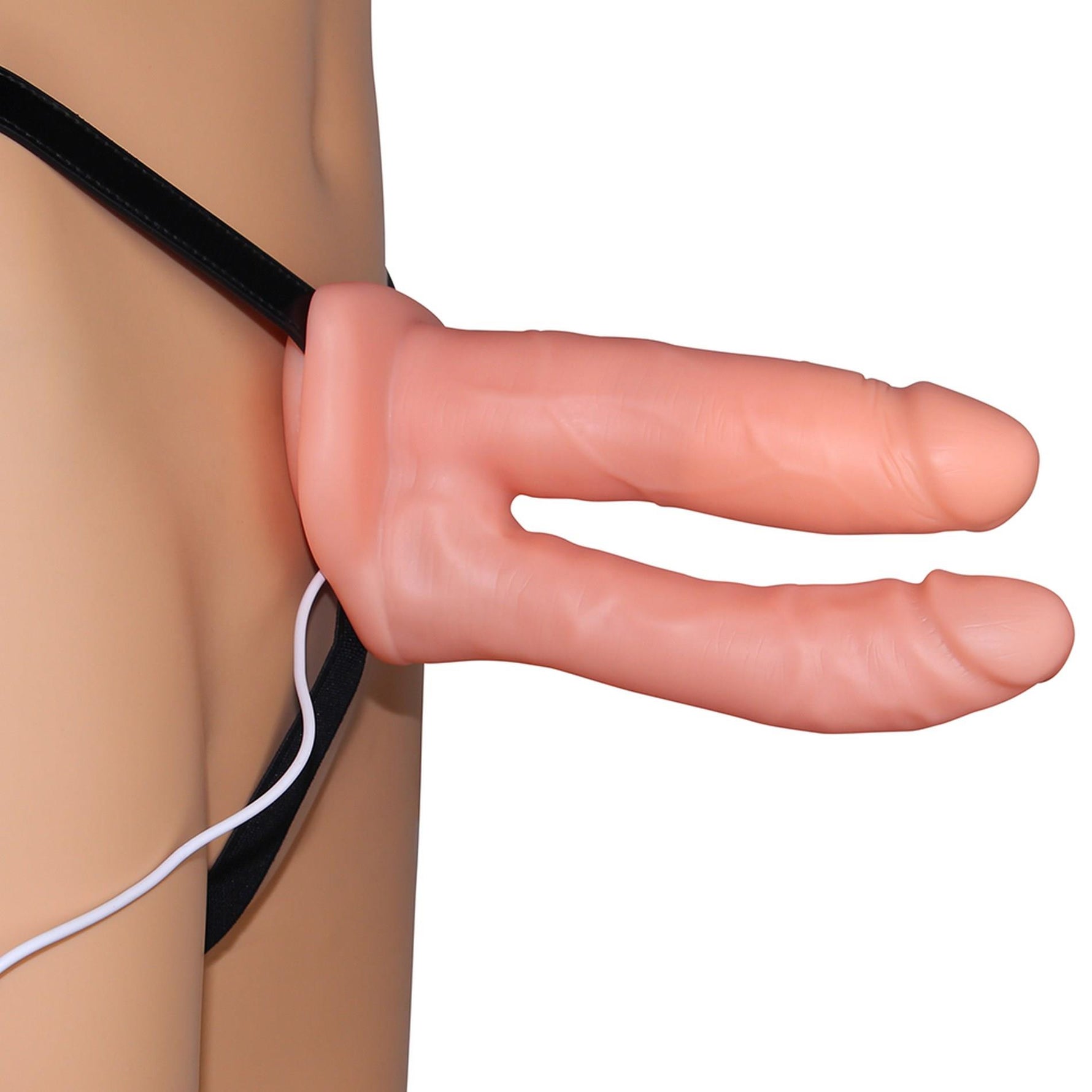 Strap-on vibrant Lovetoy pentru dublă penetrare