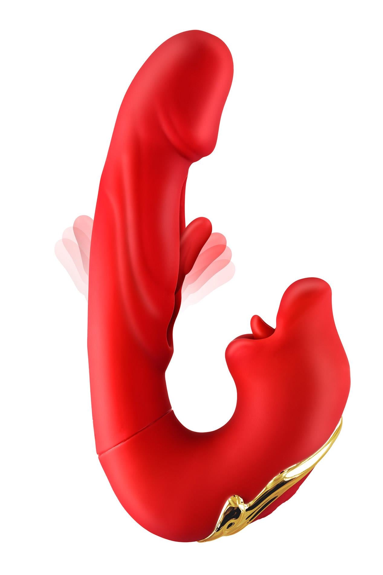 Vibrator USB Yoba Kissy 3 în 1 din silicon, tip iepuraș, 17,6 cm