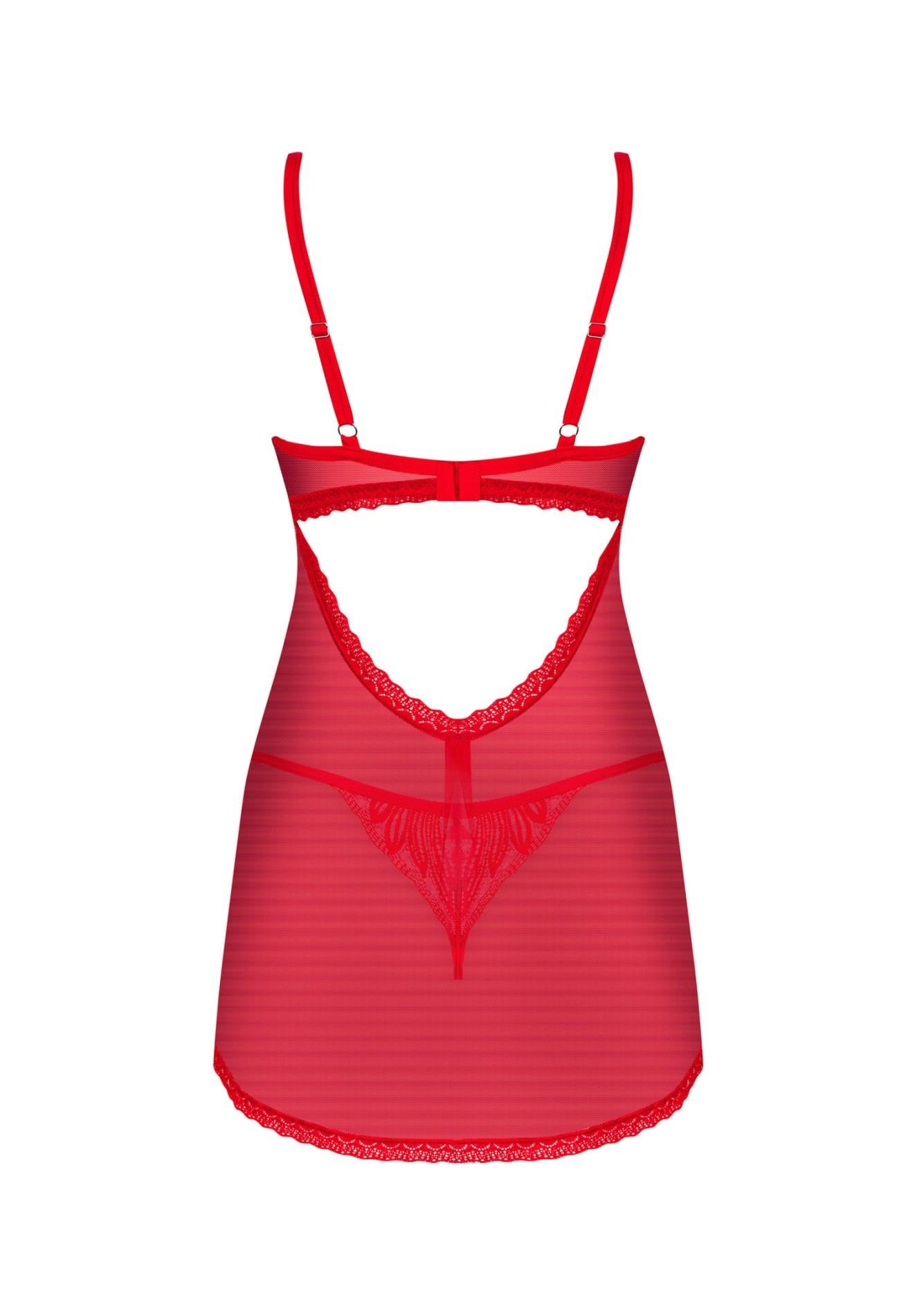 Babydoll Obsessive Chilisa roșu cu tanga M/L