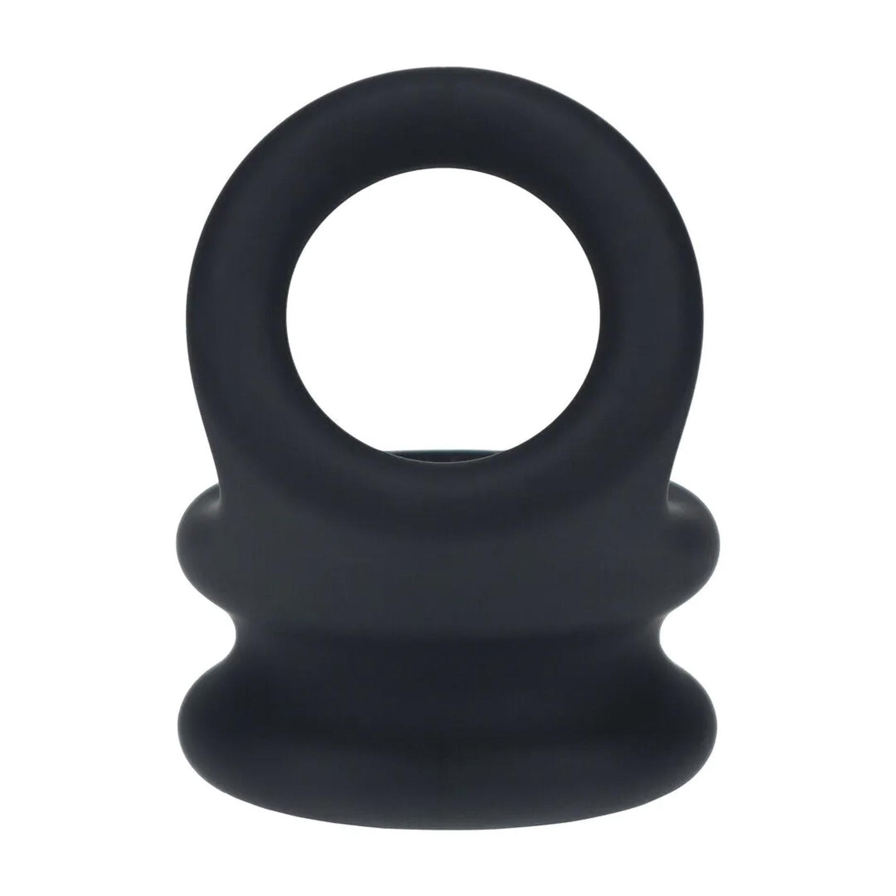 Inel dublu pentru penis Levelz M din silicon negru