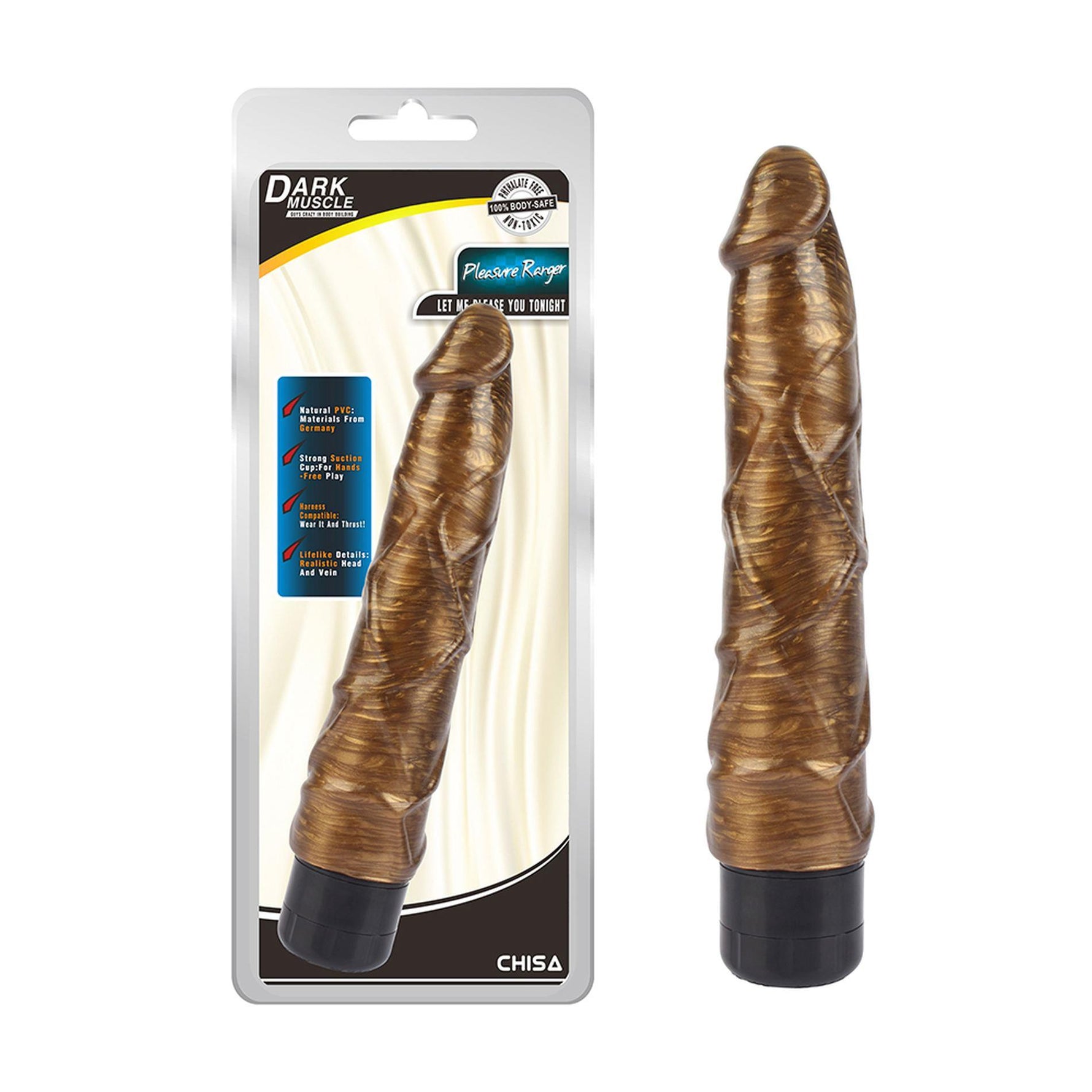 Vibrator realist Pleasure Ranger Gold DarkMuscle 22,5 cm