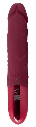 Vibrator realist Beau Coeur Varelo din silicon roșu USB 23 cm