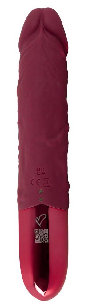 Vibrator realist Beau Coeur Varelo din silicon roșu USB 23 cm