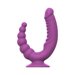 Vibrator dublu Teazers cu ventuză și telecomandă, violet