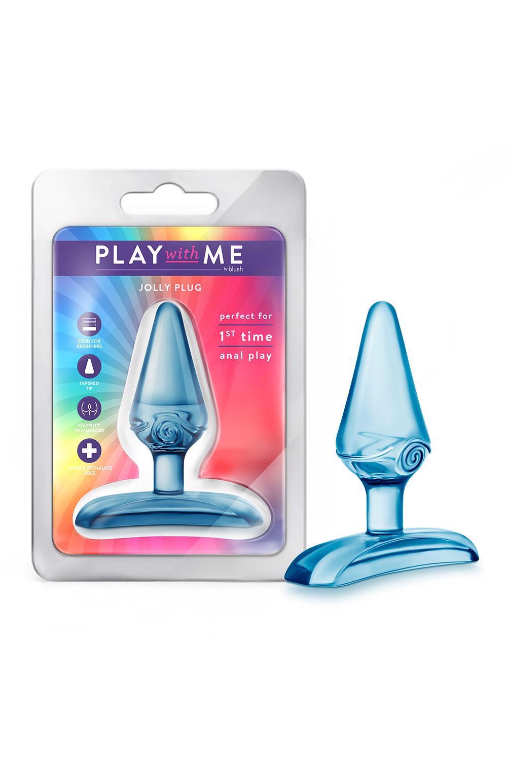 Plug anal Jolly Plug Blush Blue TPE 6,9 cm