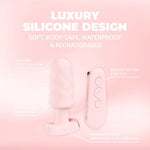 Plug anal vibrant Loveline Velvet cu telecomandă, roz, 9,8 cm