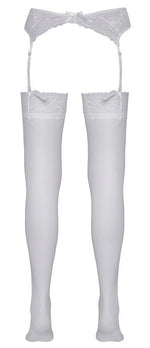 Ciorapi Cottelli LEGWEAR albi cu dantelă 20 den