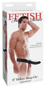 Proteză cu strap-on goală Fetish Fantasy Series, închisă la culoare, 20 cm